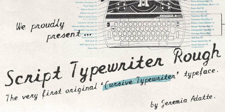 Script Typewriter Rough Font Poster 1