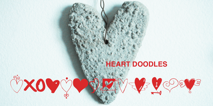 Heart Doodles Font Poster 3