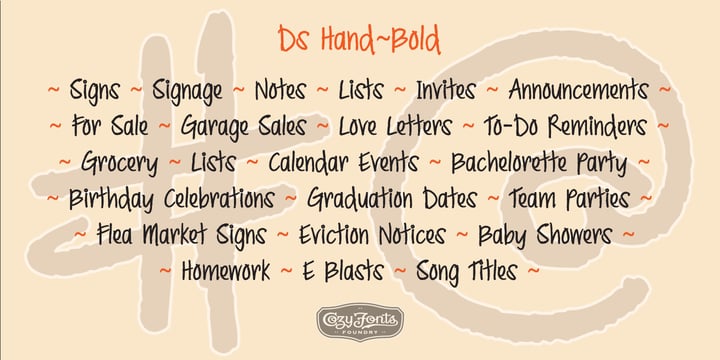 Ds Hand Font Poster 8