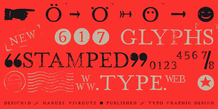 Hand Stamp Play Rough Serif Font Poster 2