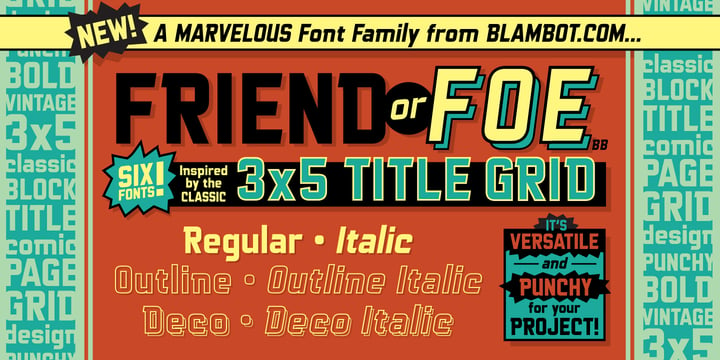 Friend Or Foe BB Font Poster 1