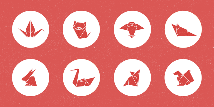 Origami Bats Font Poster 2