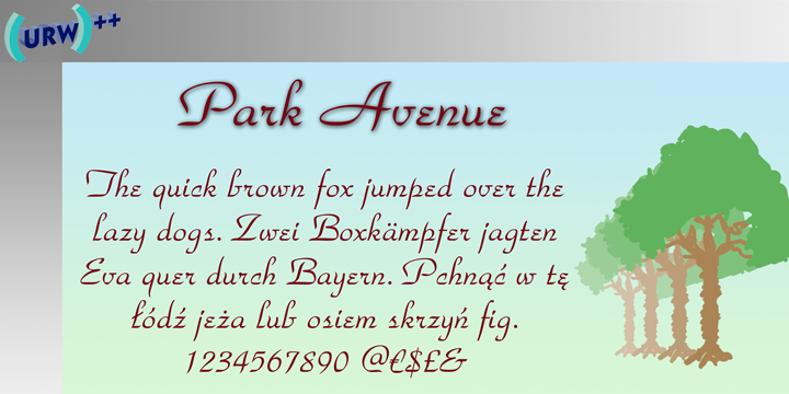 Park Avenue Font Poster 1