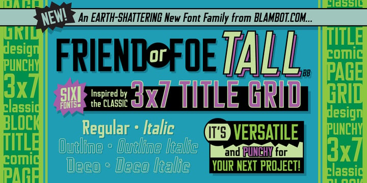 Friend Or Foe Tall BB Font Poster 1