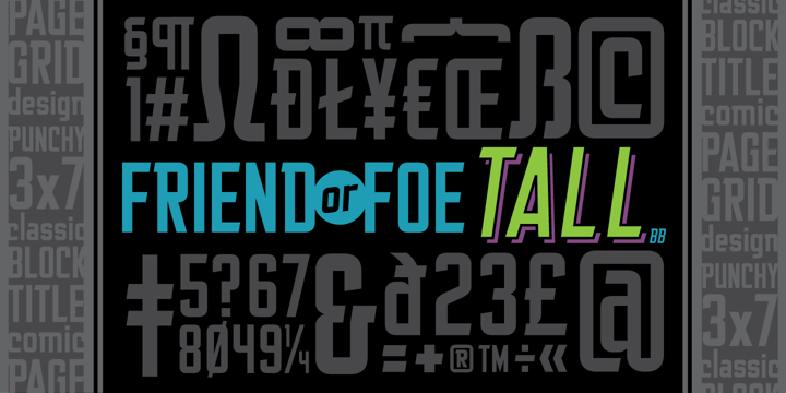 Friend Or Foe Tall BB Font Poster 3