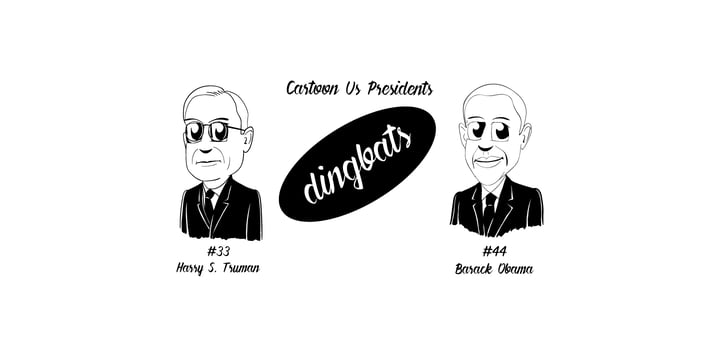 Cartoon US Presidents Dingbats Font Poster 3