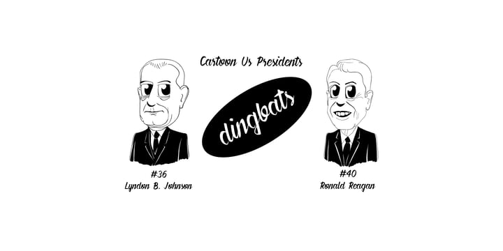 Cartoon US Presidents Dingbats Font Poster 2