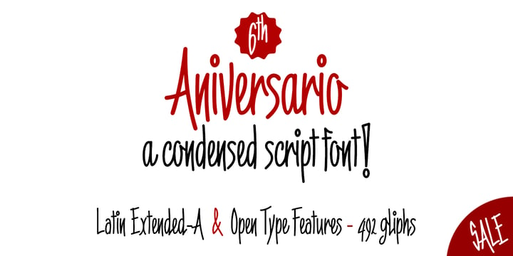 6th Aniversario Font Poster 1