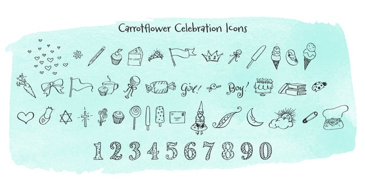 Carrotflower Celebration Icons Font Poster 2