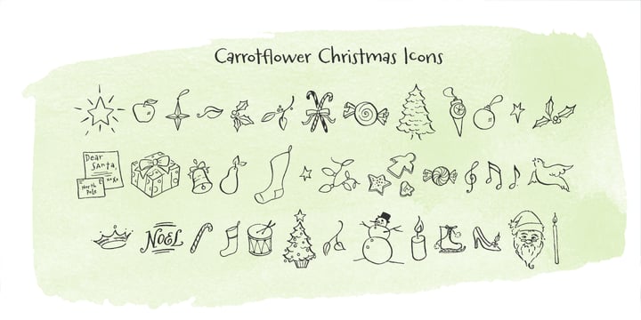 Carrotflower Christmas Icons Font Poster 2