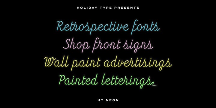 HT Neon Font Poster 3