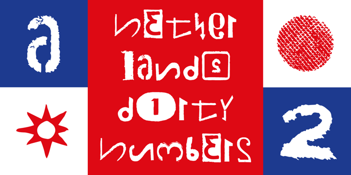 Netherlands Dirty Numbers Font Poster 2