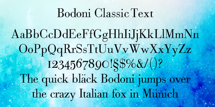 Bodoni Classic Text Font Poster 3