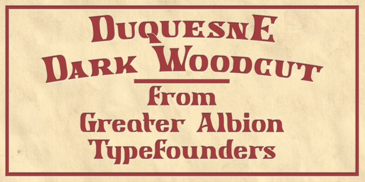 Duquesne Dark Woodcut Font Poster 1