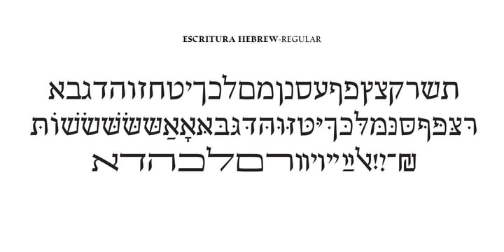 Escritura Hebrew Font Poster 5