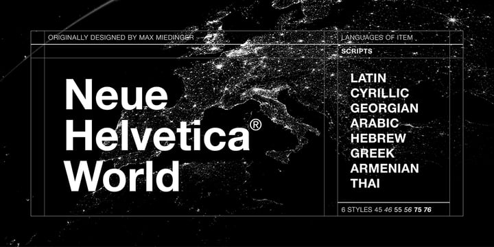 Neue Helvetica World Font Poster 1