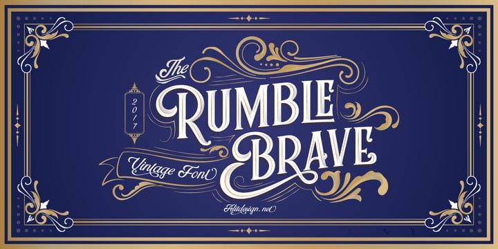 Rumble Brave Vintage Fonts Font Poster 11