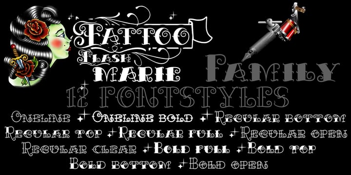 Tattooflash Marie Font Poster 4
