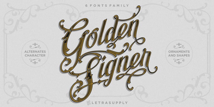 Golden Signer Font Poster 5