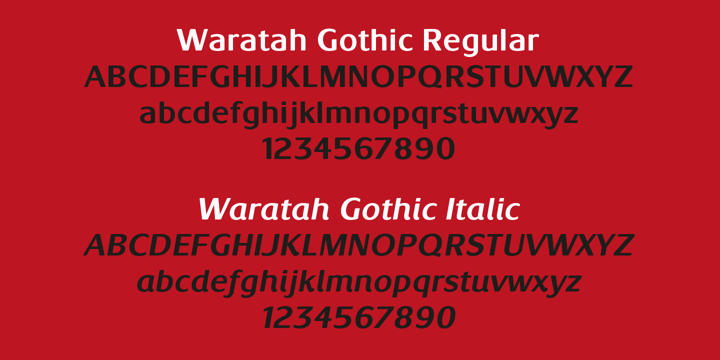 Waratah Gothic Font Poster 2