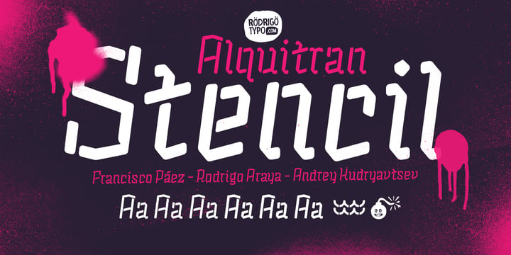 Alquitran Stencil Font Poster 12