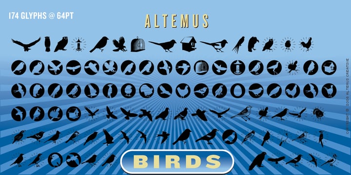 Altemus Birds Font Poster 2