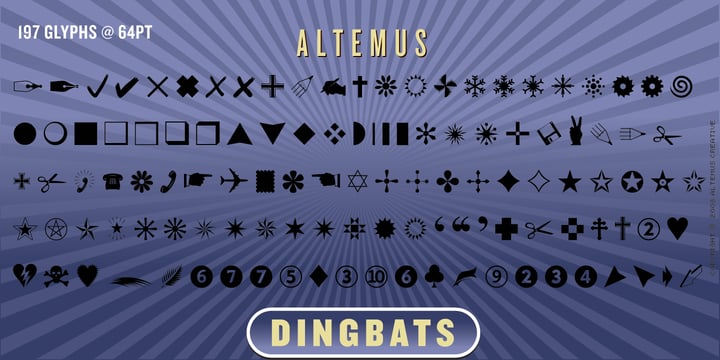 Altemus Dingbats Font Poster 1