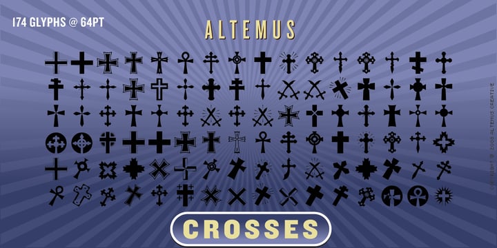 Altemus Crosses Font Poster 1