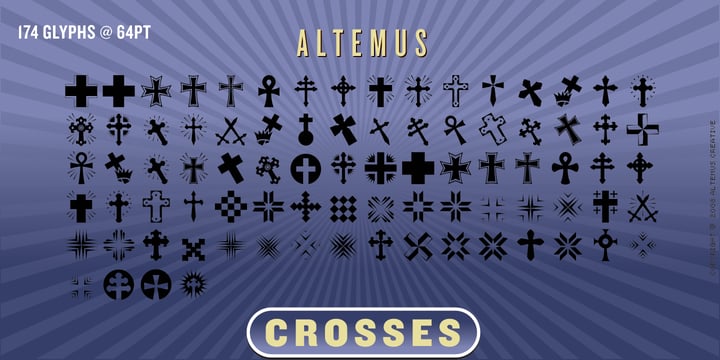 Altemus Crosses Font Poster 2
