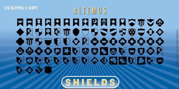 Altemus Shields Font Poster 2