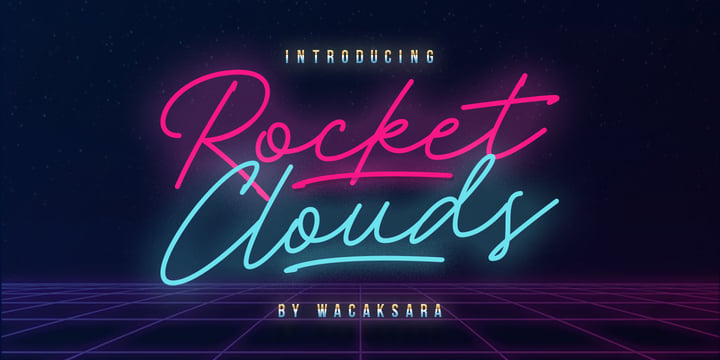 Rocket Clouds Font Poster 8