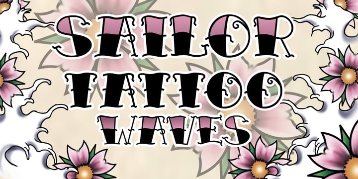 SailorsTattoo Waves Font Poster 3