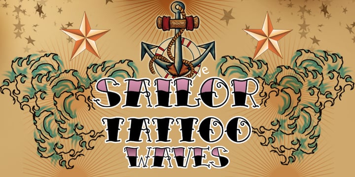 SailorsTattoo Waves Font Poster 2