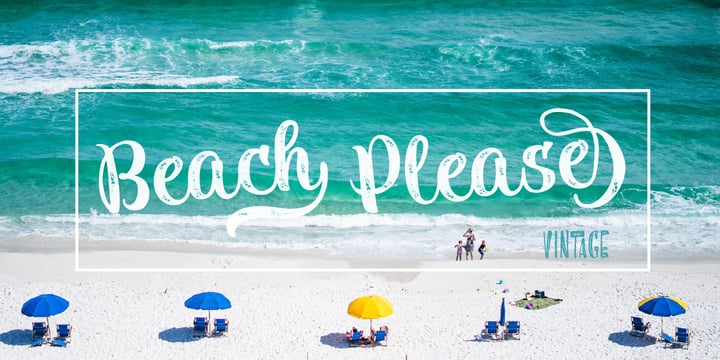 Beach Please Vintage Font Poster 1