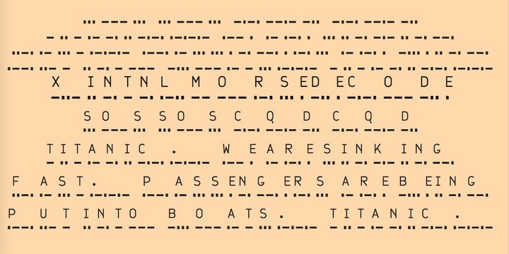XIntnl Morse Code Font Poster 2