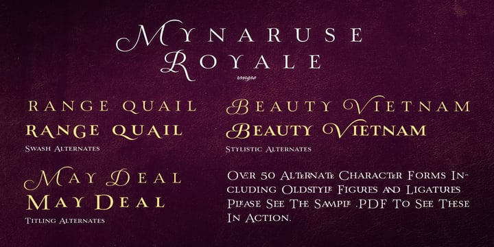 Mynaruse Royale Font Poster 4