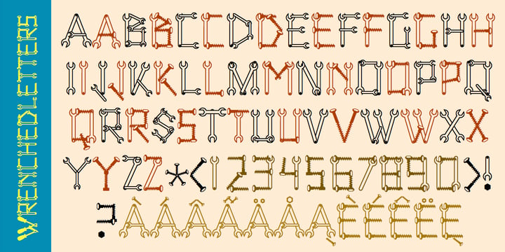 WrenchedLetters Font Poster 2