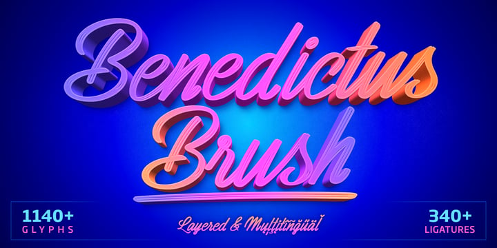 Benedictus Brush Font Poster 3