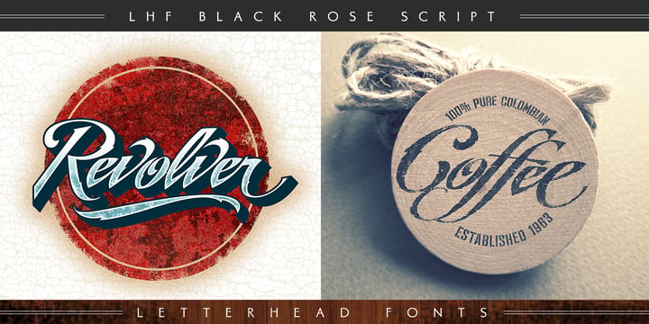 LHF Black Rose Script Font Poster 3
