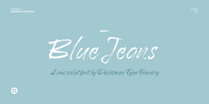 Blue Jeans Font Poster 8