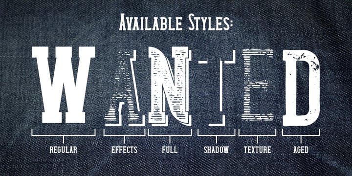 Wanted Denim Font Poster 6