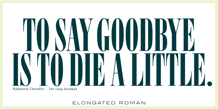 Elongated Roman Font Poster 1