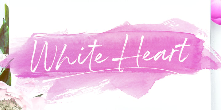 White Heart Font Poster 8