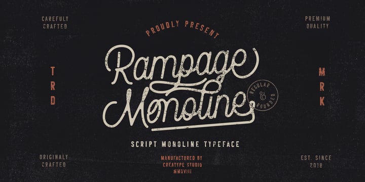Rampage Monoline Font Poster 11