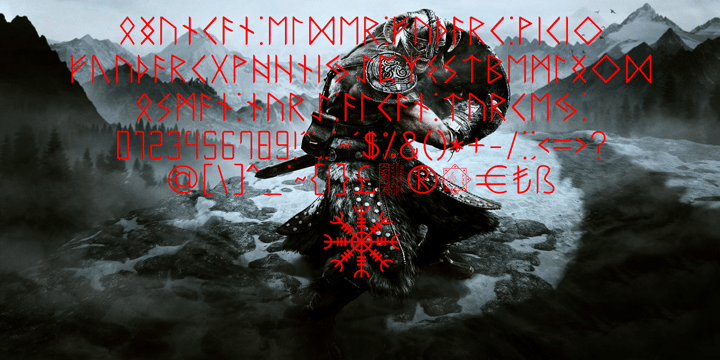 Ongunkan Elder Futhark Viking Font Poster 1