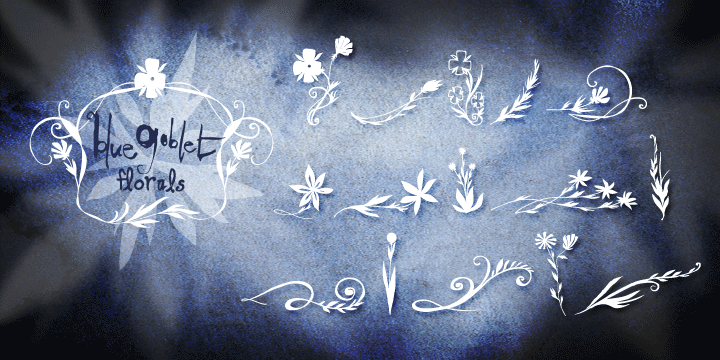 Blue Goblet Florals Font Poster 2