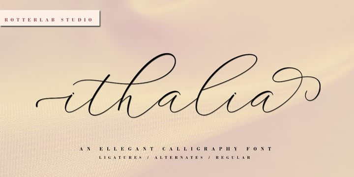 Ithalia script Font Poster 5