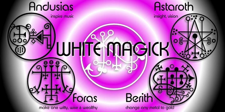 White Magick Symbols Font Poster 1