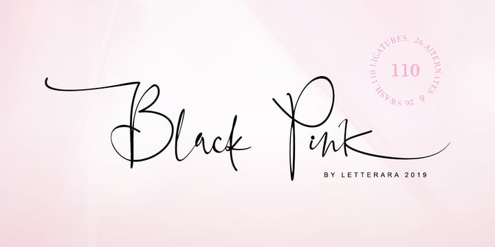 Black Pink Signature Font Poster 1