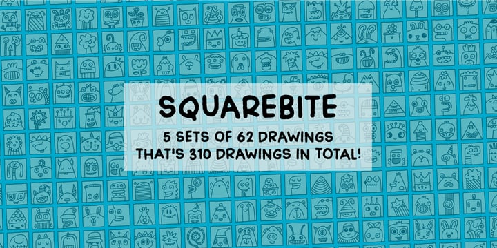 Square Bite Font Poster 1